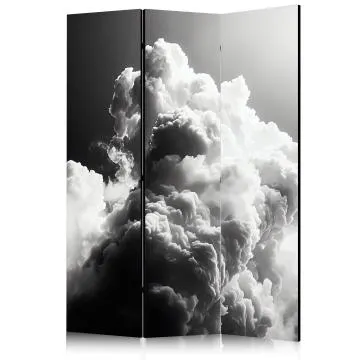 Parawan jednostronny Pejzaże 135x172 cm 3-częściowy szary