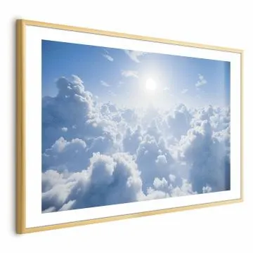 Plakat Niebiański spokój 30x21 cm z ramą złotą z marginesem