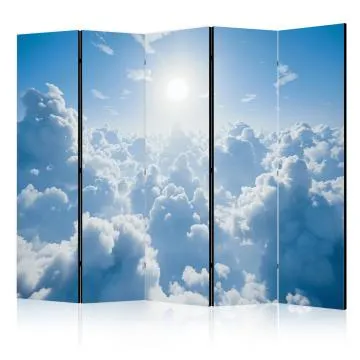 Parawan akustyczny Pejzaże 225x172 cm 5-częściowy niebieski