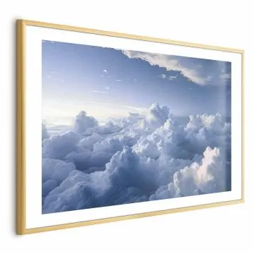 Plakat Podniebne pejzaże 90x60 cm z ramą złotą z marginesem