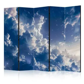 Parawan akustyczny Pejzaże 225x172 cm 5-częściowy niebieski