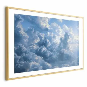 Plakat Ocean w powietrzu 42x29,7 cm z ramą złotą z marginesem