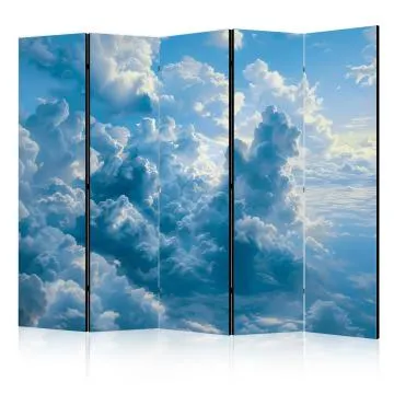 Parawan akustyczny Pejzaże 225x172 cm 5-częściowy niebieski