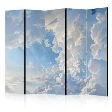 Parawan dwustronny Pejzaże 225x172 cm 5-częściowy szary