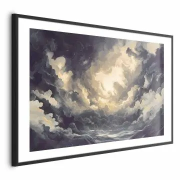 Plakat Gra światła 60x40 cm z ramą czarną z marginesem