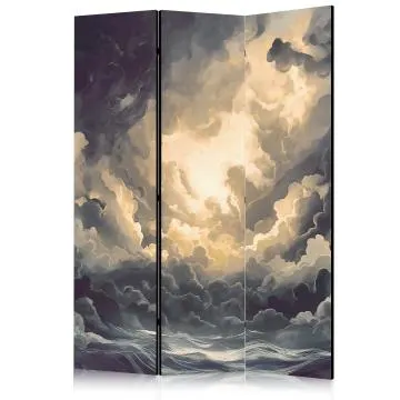 Parawan dwustronny Pejzaże 135x172 cm 3-częściowy szary