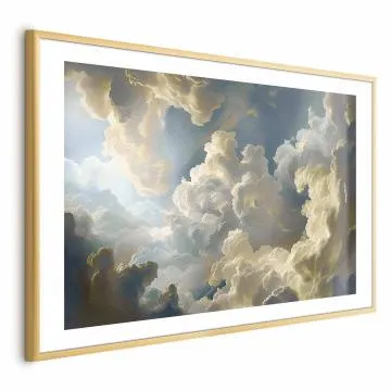 Plakat Słońce i cienie 60x40 cm z ramą złotą z marginesem