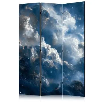 Parawan akustyczny Pejzaże 135x172 cm 3-częściowy niebieski