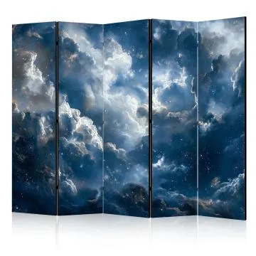 Parawan akustyczny Pejzaże 225x172 cm 5-częściowy niebieski