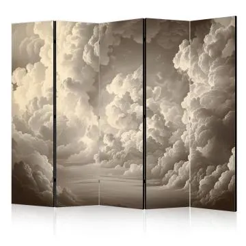 Parawan dwustronny Pejzaże 225x172 cm 5-częściowy beżowy