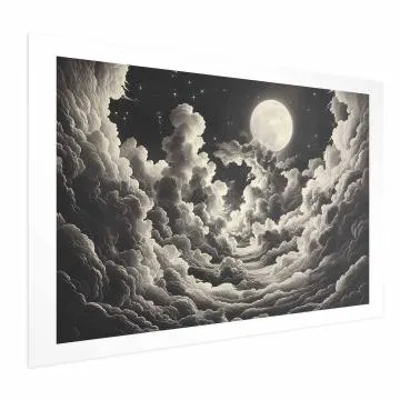 Plakat Księżyc wśród chmur 42x29,7 cm bez ramy z marginesem
