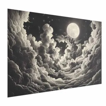 Plakat Księżyc wśród chmur 60x40 cm bez ramy bez marginesu