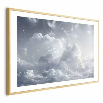 Plakat Astralny spokój 30x21cm z ramą złotą z marginesem