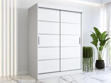Szafa przesuwna MODUO COMFORT 150 biała mat z listwami