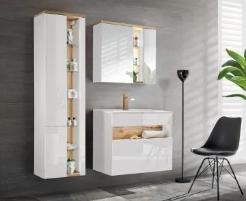 Szafka łazienkowa BAHAMA 841 80 cm biała z lustrem