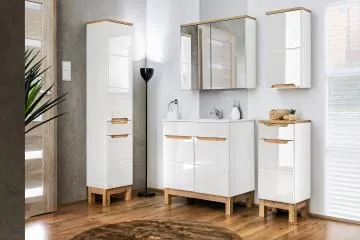 Szafka łazienkowa BALI 841 80 cm biała z lustrem