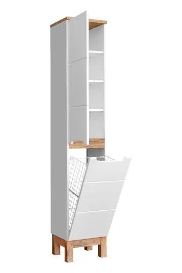 Szafka łazienkowa BALI 804 35 cm biała z koszem