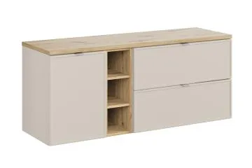 Szafka pod umywalkę nablatową BELLA CASHMERE 80cm kaszmir/dąb artisan - zestaw z blatem 140cm