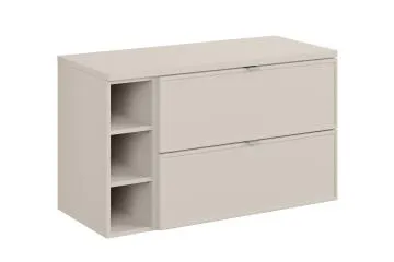 Szafka pod umywalkę nablatową BELLA CASHMERE 80cm kaszmirowa - zestaw 100 cm z regałem i blatem