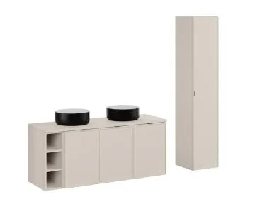 Szafka pod umywalkę nablatową BELLA CASHMERE 82-120-3D z blatem 120cm kaszmir