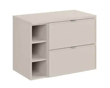 Szafka pod umywalkę nablatową BELLA CASHMERE 60cm kaszmirowa - zestaw 80 cm z regałem i blatem