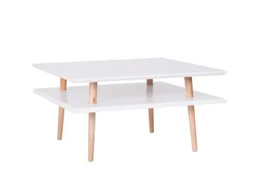 Stolik kawowy SQUARE LOW 68x68 biały kwadratowy