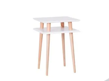 Stolik kawowy SQUARE HIGH 43x43 biały kwadratowy