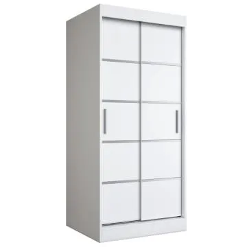 Szafa przesuwna MODUO COMFORT 90 biała mat z listwami