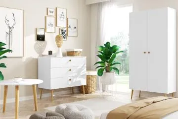 Komoda LEBEL 2 z szufladami 100cm biała mat