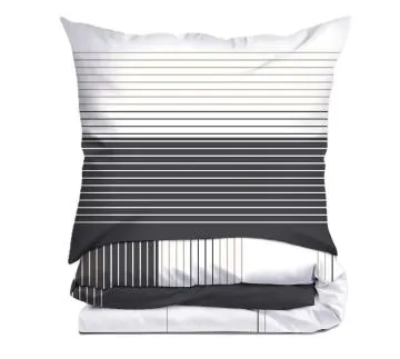 Pościel Bawełniana Greno Premium Bianco Nero 160x200 Czarna