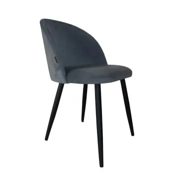 Krzesło CLAUDINE 1 BL VELVET ciemno szare