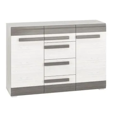 Komoda BIANKA 2D4S 138 sosna śnieżna/szara