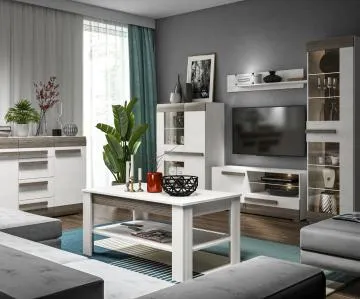 Ława BIANKA 114x67 sosna śnieżna/szary