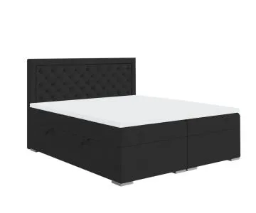 Łóżko kontynentalne EKSPRESJO 160x200 czarne velvet z pojemnikiem