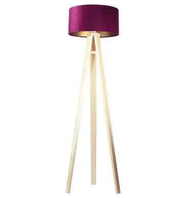 Lampa stojąca HOME 50 fioletowa/złota/sosna
