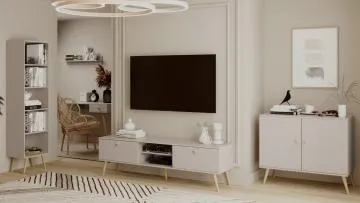 Komoda LEBEL z drzwiczkami 100cm kaszmirowa
