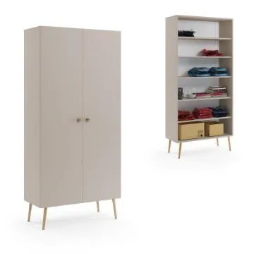 Szafa LEBEL z półkami 87cm kaszmirowa