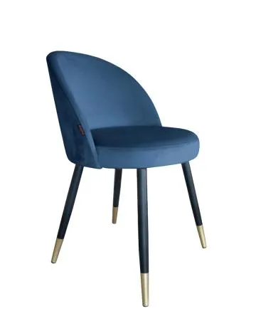 Krzesło TANEW VELVET GOLD ciemno niebieskie