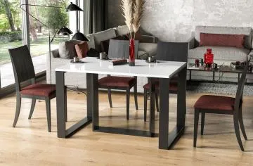 Stół rozkładany BORYS 130(210)x80 biały połysk