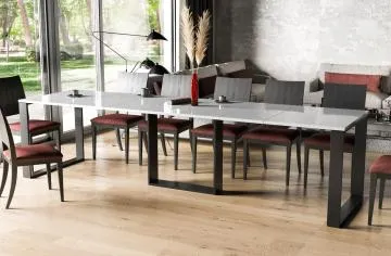 Stół rozkładany BORYS 130(210)x80 biały połysk