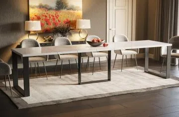 Stół rozkładany BORYS MAX 130(250)x85 biały połysk