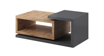 Stolik kawowy BOTA 120x60 antracyt/dąb ribbec