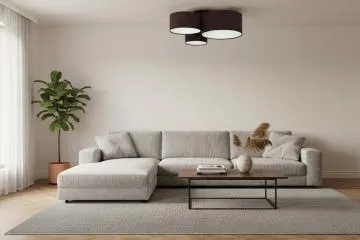 Plafon sufitowy TRIO CYLINDRA brązowy/biały potrójny