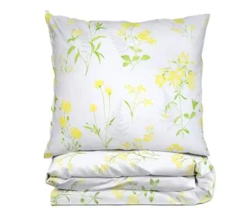 Pościel bawełniana Premium Bielbaw 160x200 Bratki żółta