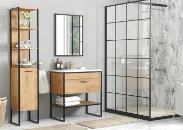 Szafka pod umywalkę BROOKLIN 821 80 cm dąb craft złoty