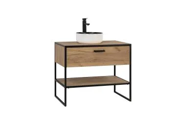 Szafka pod umywalkę BROOKLIN 827 90 cm dąb craft złoty