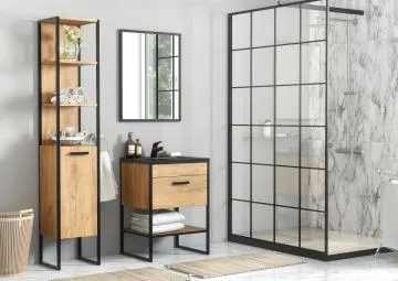 Szafka pod umywalkę BROOKLIN 820 60 cm dąb craft złoty
