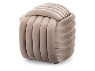 Pufa BRUNI VELVET ciemnobeżowa