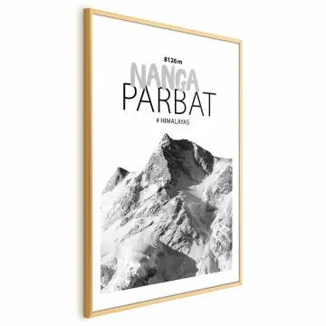 Plakat Nanga Parbat 60x90 cm z ramą złotą z marginesem