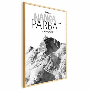 Plakat Nanga Parbat 60x90 cm z ramą złotą bez marginesu